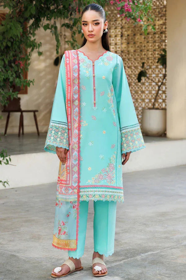 Farasha | Summer Weaves Embroidered Lawn | Ocean Veil - Rang-e-Khaas