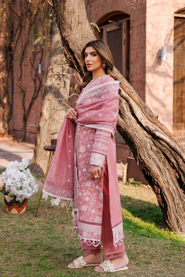 Farasha | Dastoor Embroidered Lawn SS24 | PEARL MIST - Rang-e-Khaas