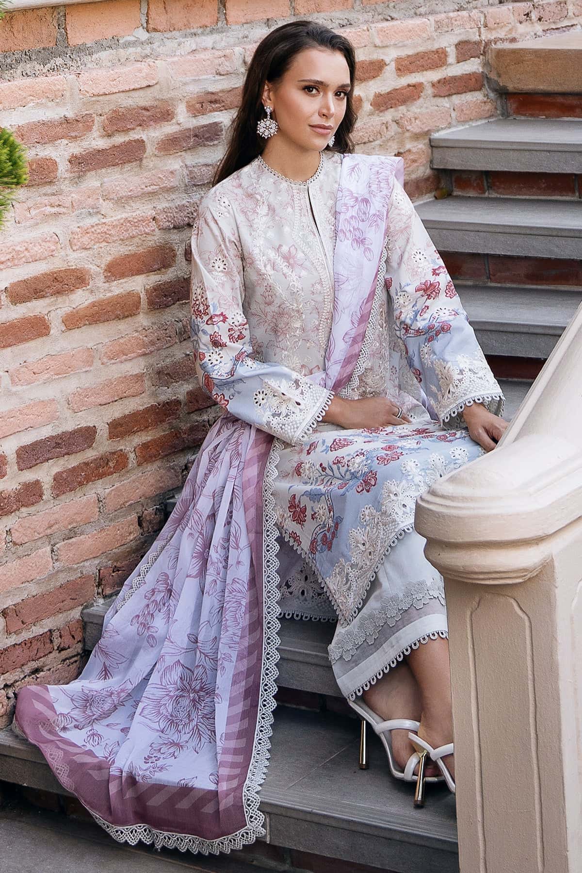 Afrozeh | Damask The Holiday Edit 25 | Opaline B - Rang-e-Khaas