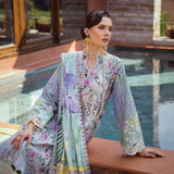 Elaf Premium Print Chikankari Lawn Unstitched 3Pc Suit ECT-03B OAK MIST