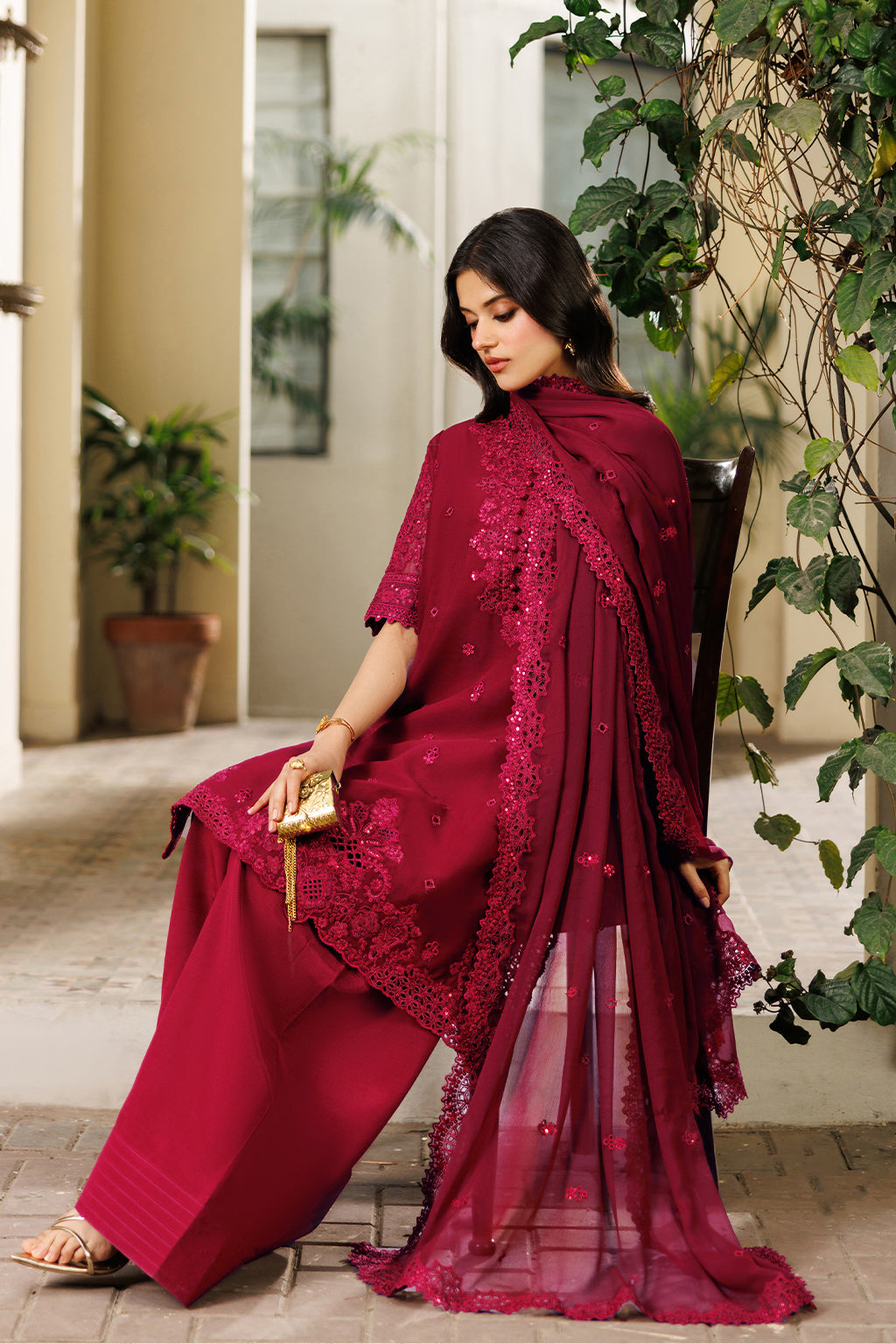 Iznik CC-97 Embroidered Chiffon