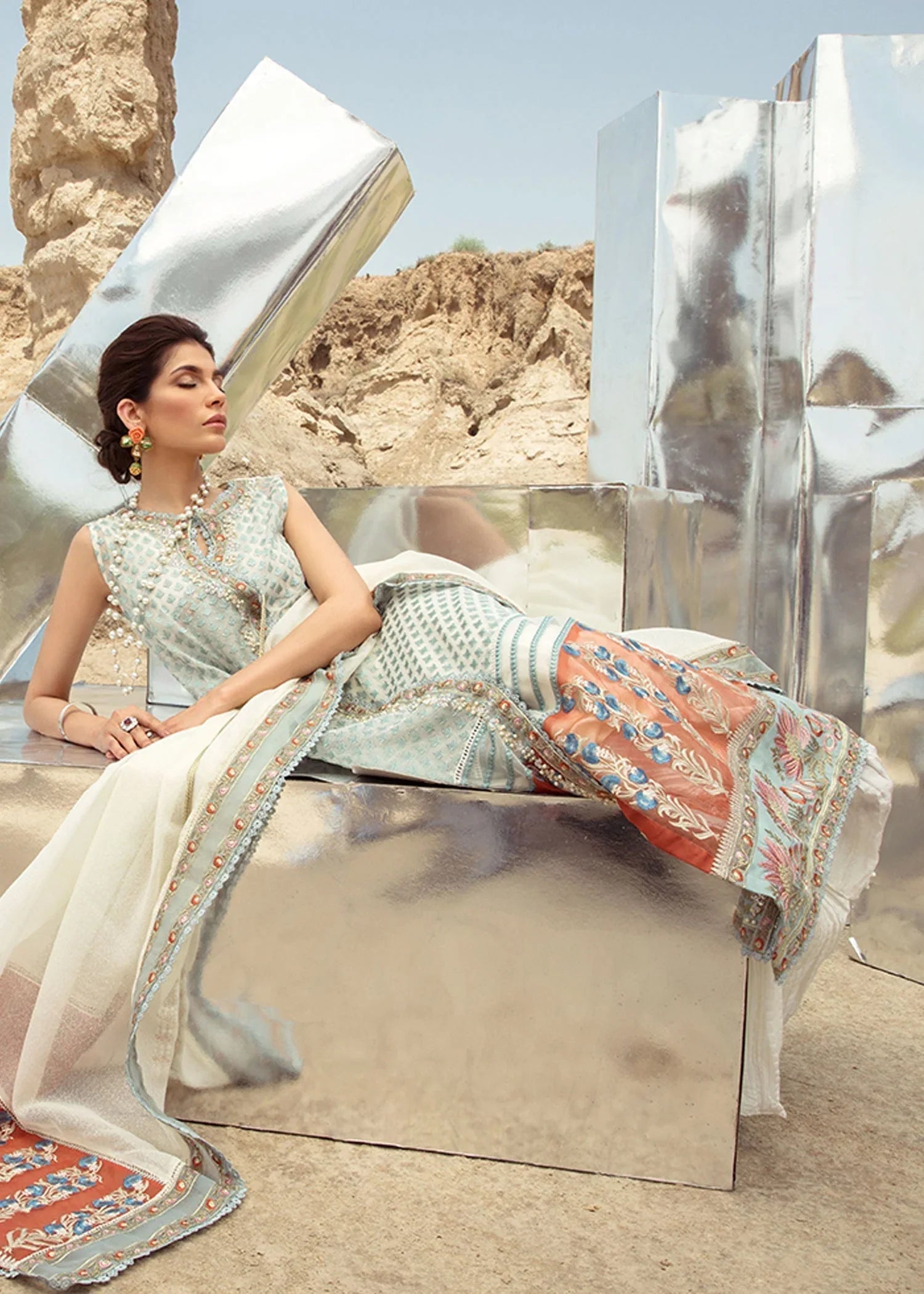 Saira Shakira | Luxury Pret | Rust Angrakha - Rang-e-Khaas