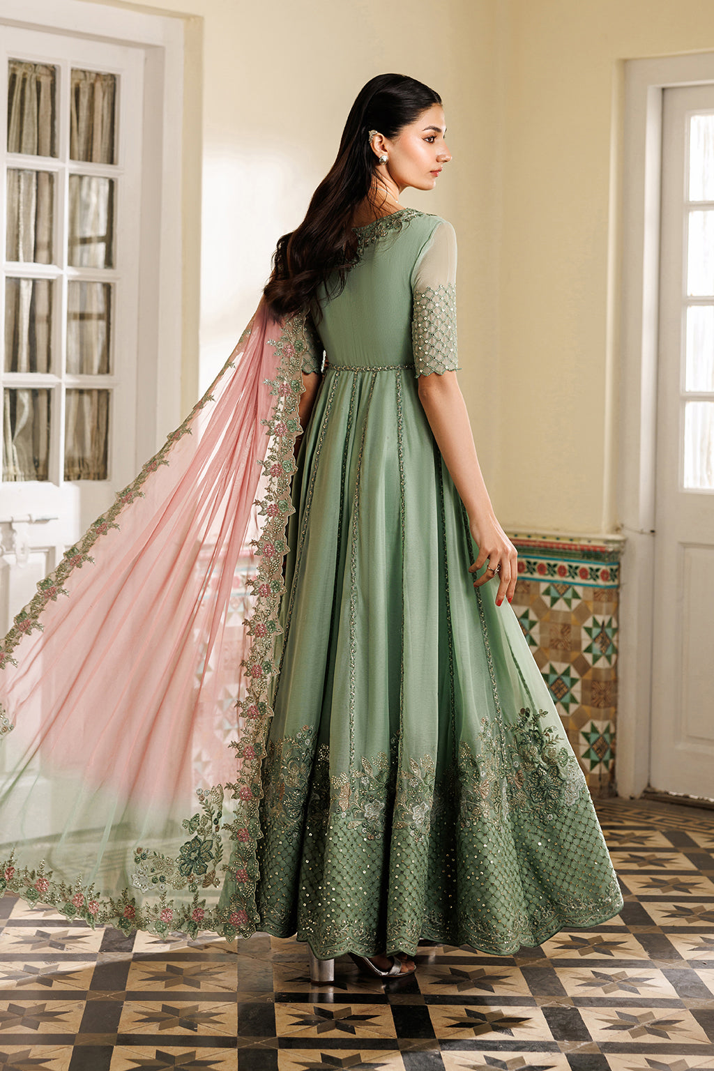 Iznik CC-99 Embroidered Chiffon