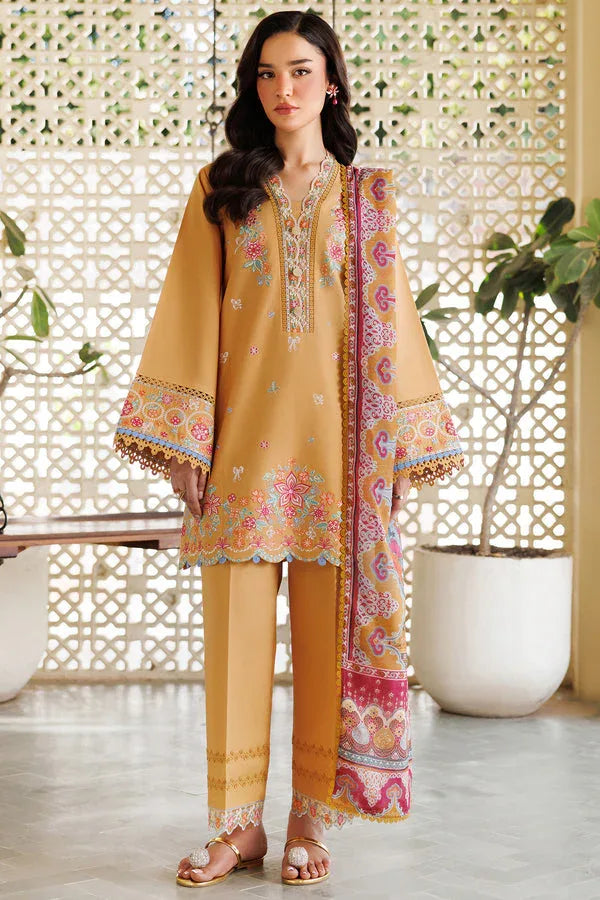 Farasha | Summer Weaves Embroidered Lawn | Golden Bloom - Rang-e-Khaas