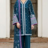 Farasha | Summer Weaves Embroidered Lawn | Blue Allure