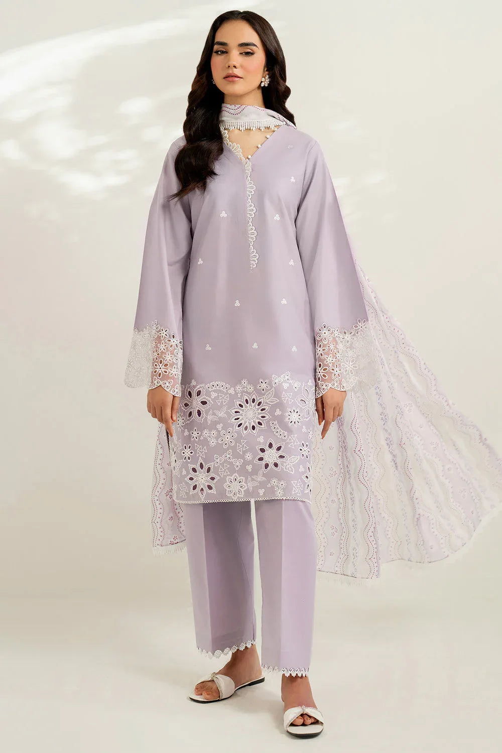 Farasha | Thread Lines Embroidered | Pastel Haze - Rang-e-Khaas