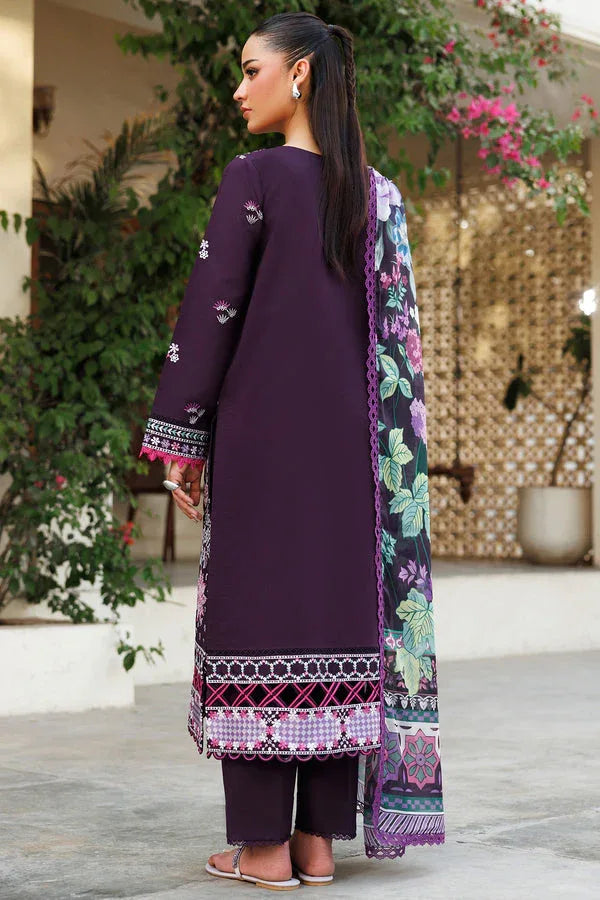 Farasha | Summer Weaves Embroidered Lawn | Plum Allure - Rang-e-Khaas