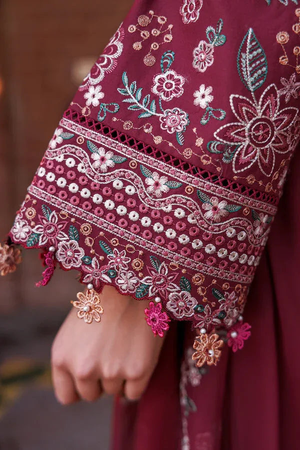 Farasha | Dastoor Embroidered Lawn SS24 | RUBY GLAM - Rang-e-Khaas