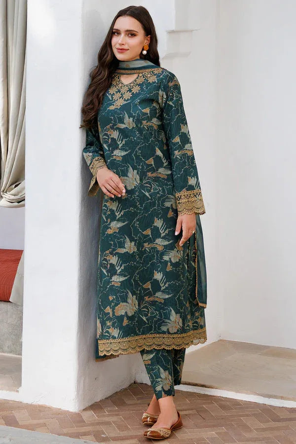 Farasha | Printed Essentials | Teal Bell - Rang-e-Khaas