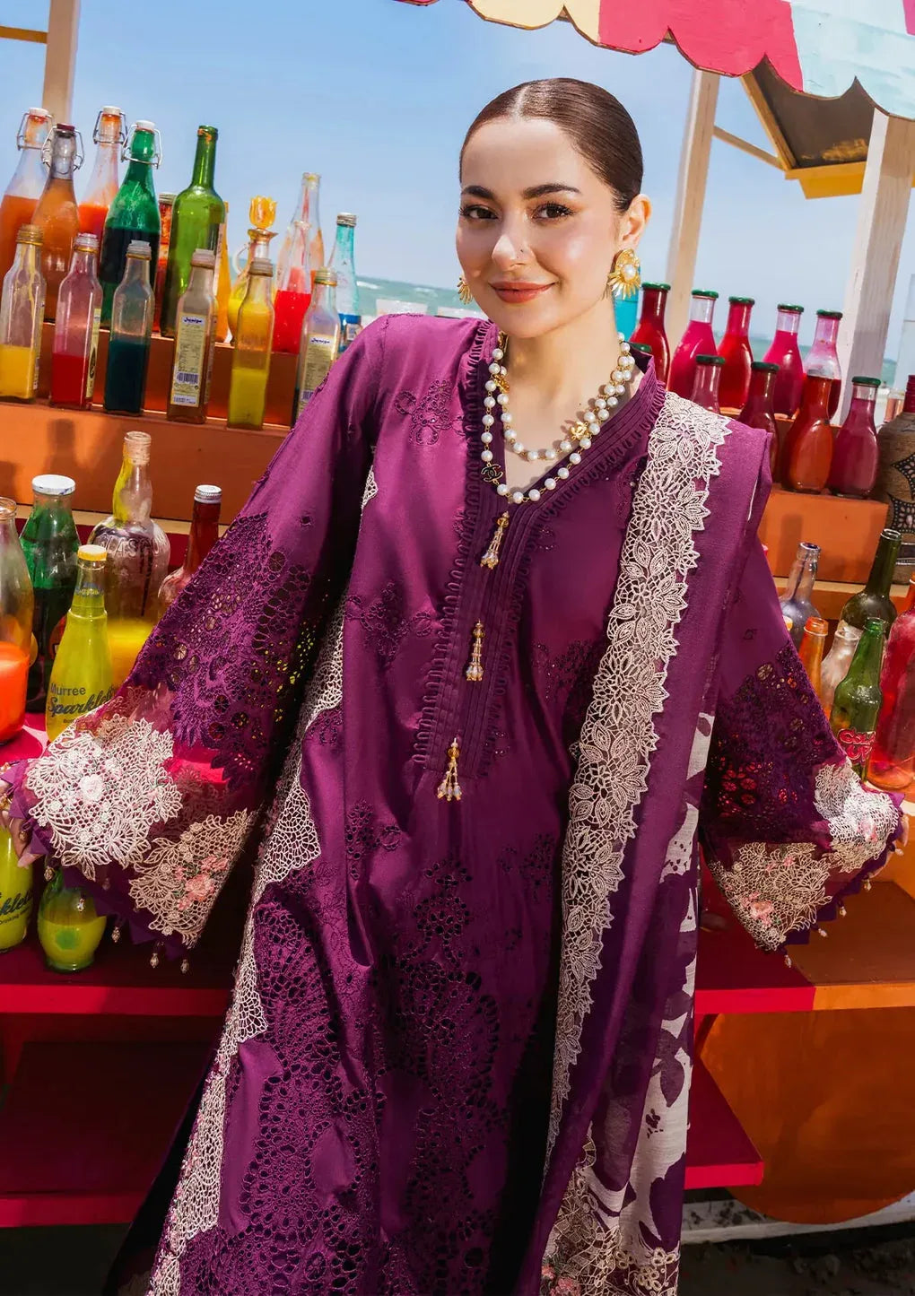 Elaf Premium | Hai Kuch Festive Lawn 24 | EHK-06 Hania - Rang-e-Khaas