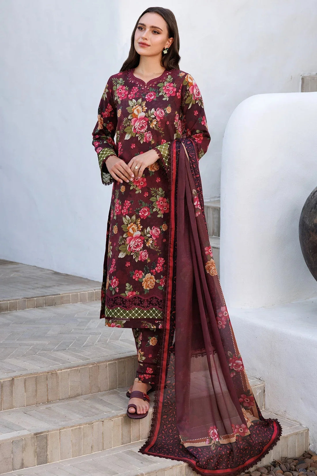 Farasha | Printed Essentials | Floral Berry - Rang-e-Khaas