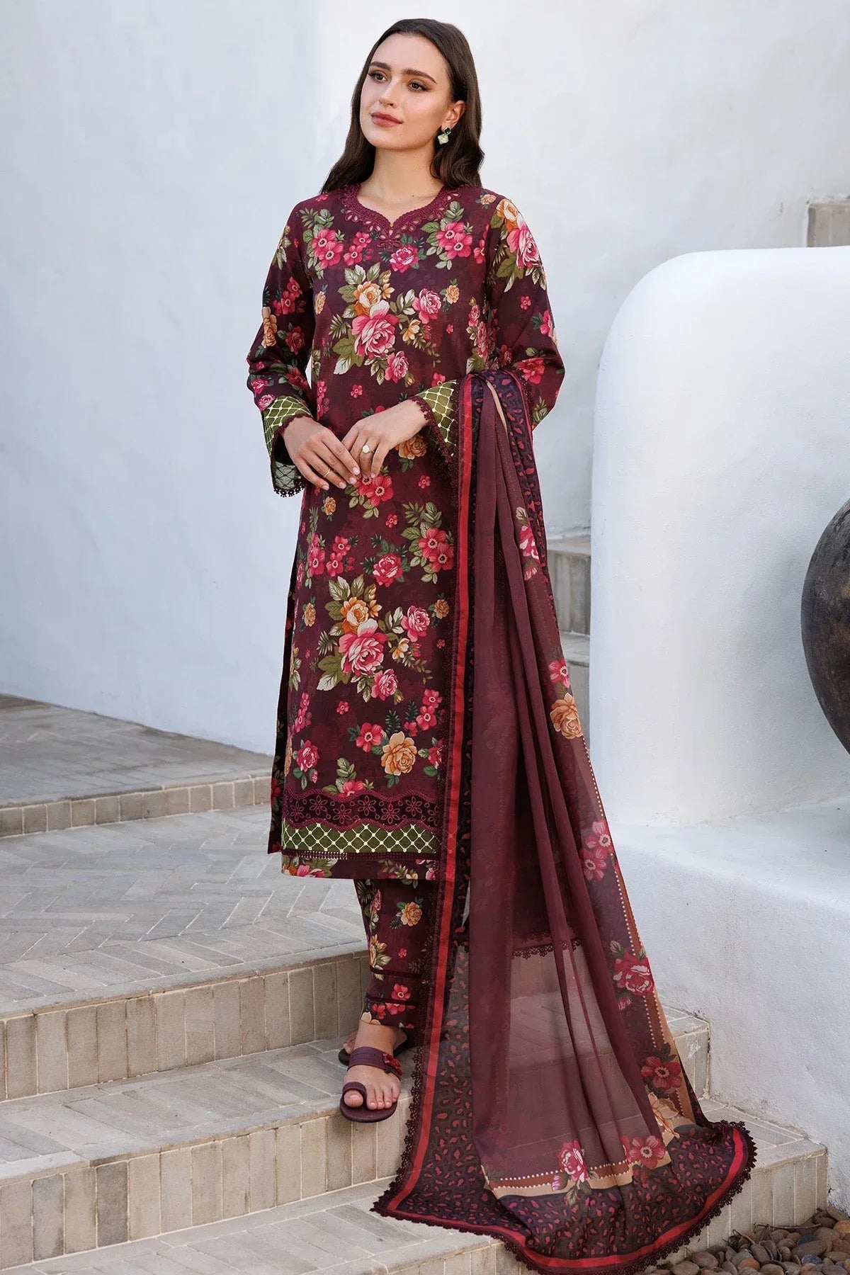Farasha | Printed Essentials | Floral Berry - Rang-e-Khaas