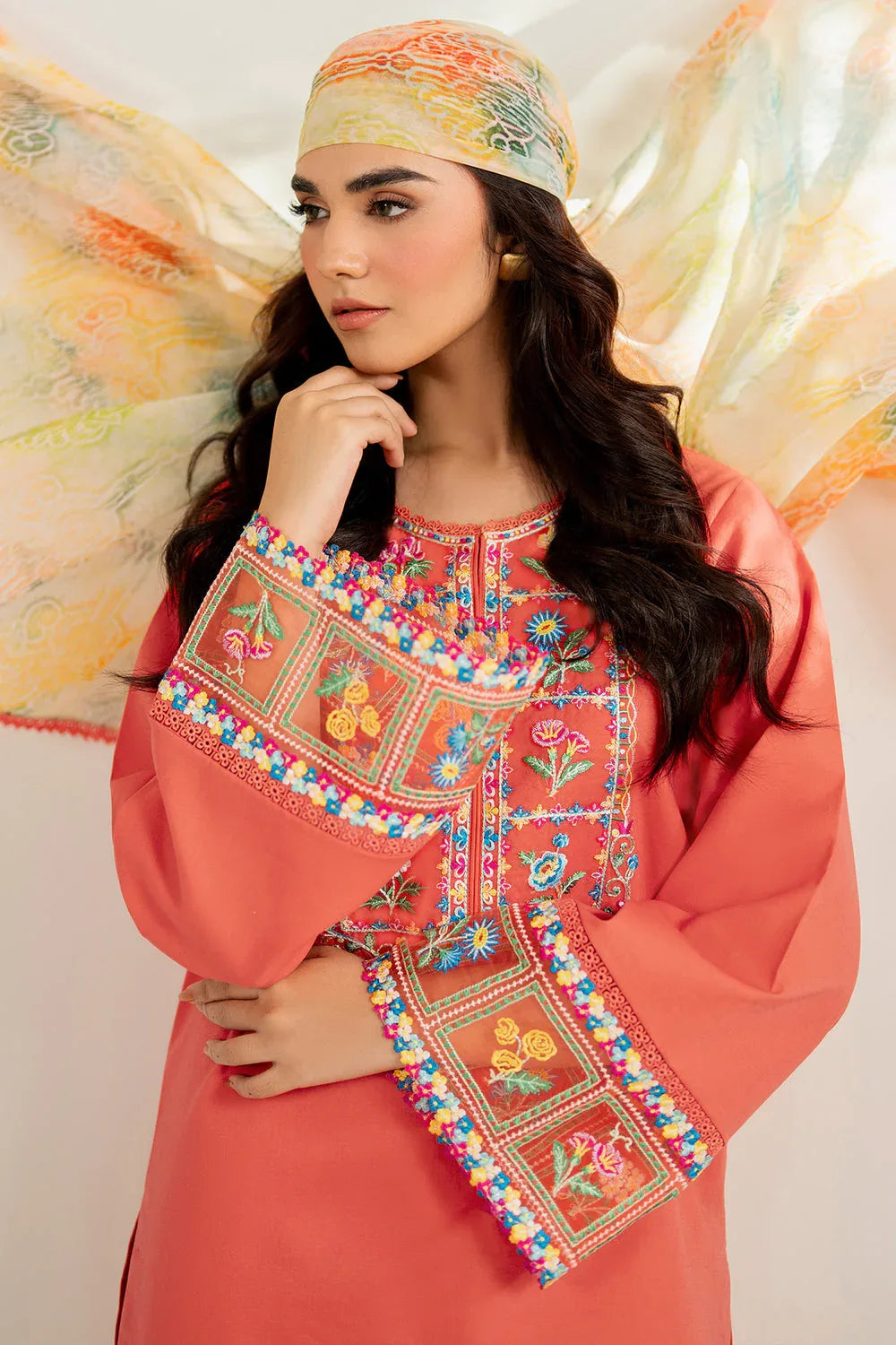 Farasha | Thread Lines Embroidered | Suncharm Glow - Rang-e-Khaas