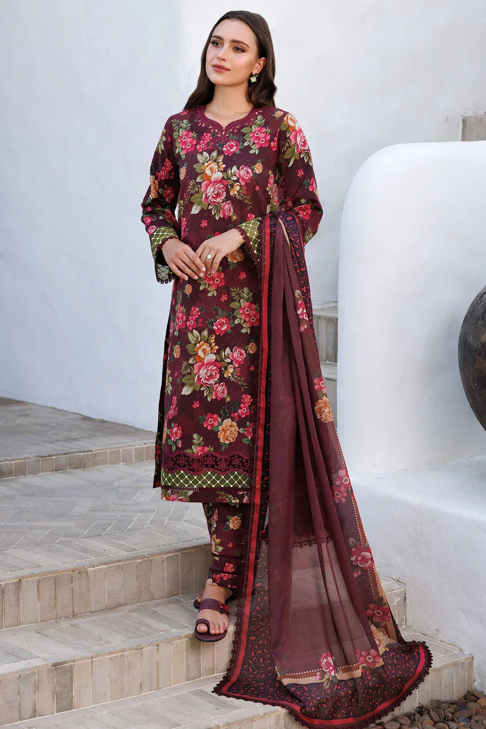Farasha | Printed Essentials | Floral Berry - Rang-e-Khaas