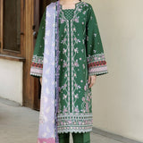 Farasha | Summer Weaves Embroidered Lawn | Emerald Eclips