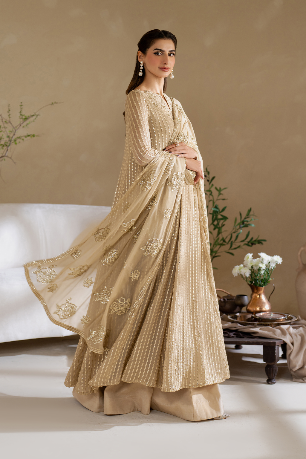 Iznik CC-58 Embroidered Chiffon