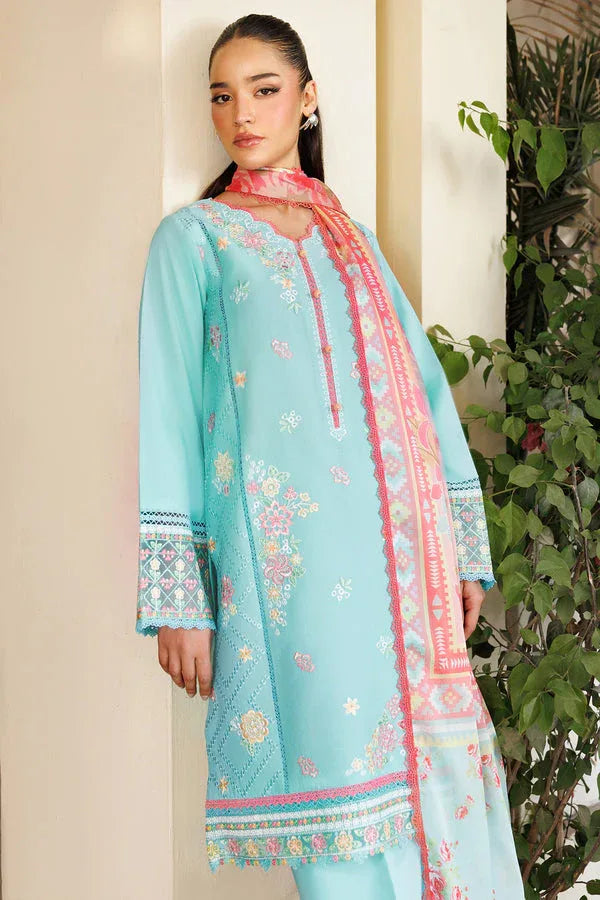 Farasha | Summer Weaves Embroidered Lawn | Ocean Veil - Rang-e-Khaas