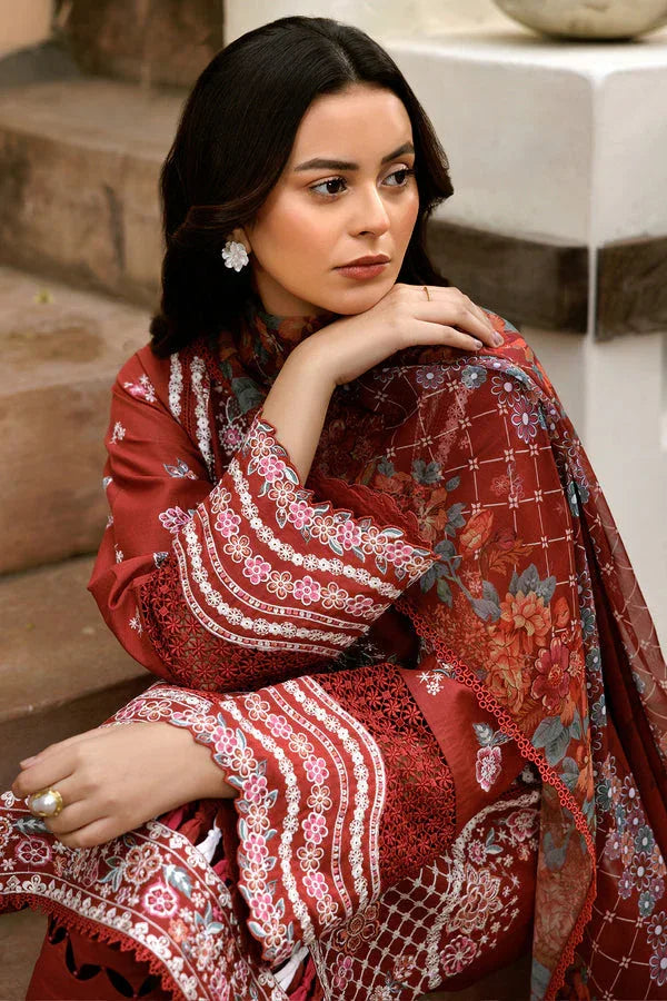 Farasha | Summer Weaves Embroidered Lawn | Russet Flames - Rang-e-Khaas
