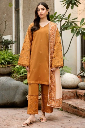 Farasha | Summer Weaves Embroidered Lawn | Golden Dusk - Rang-e-Khaas