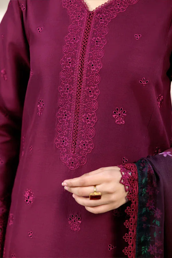 Farasha | Summer Weaves Embroidered Lawn | Garnet Passion - Rang-e-Khaas