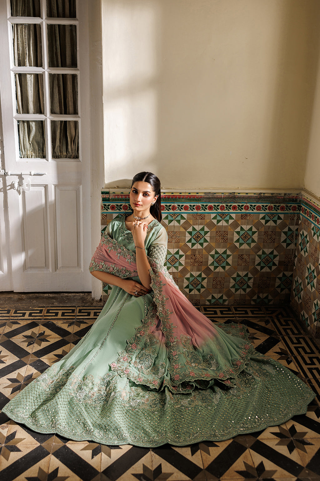 Iznik CC-99 Embroidered Chiffon