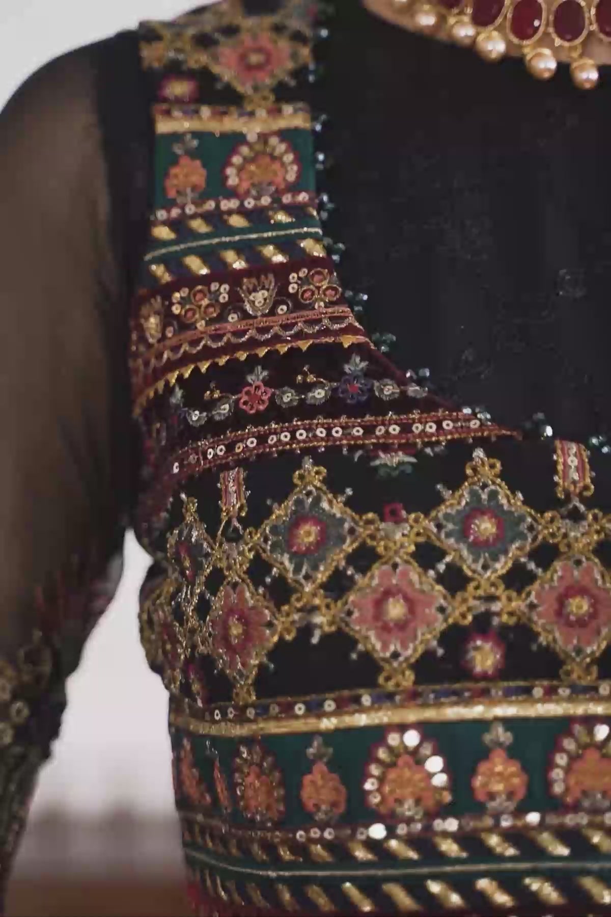BAROQUE-EMBROIDERED CHIFFON CH09-04