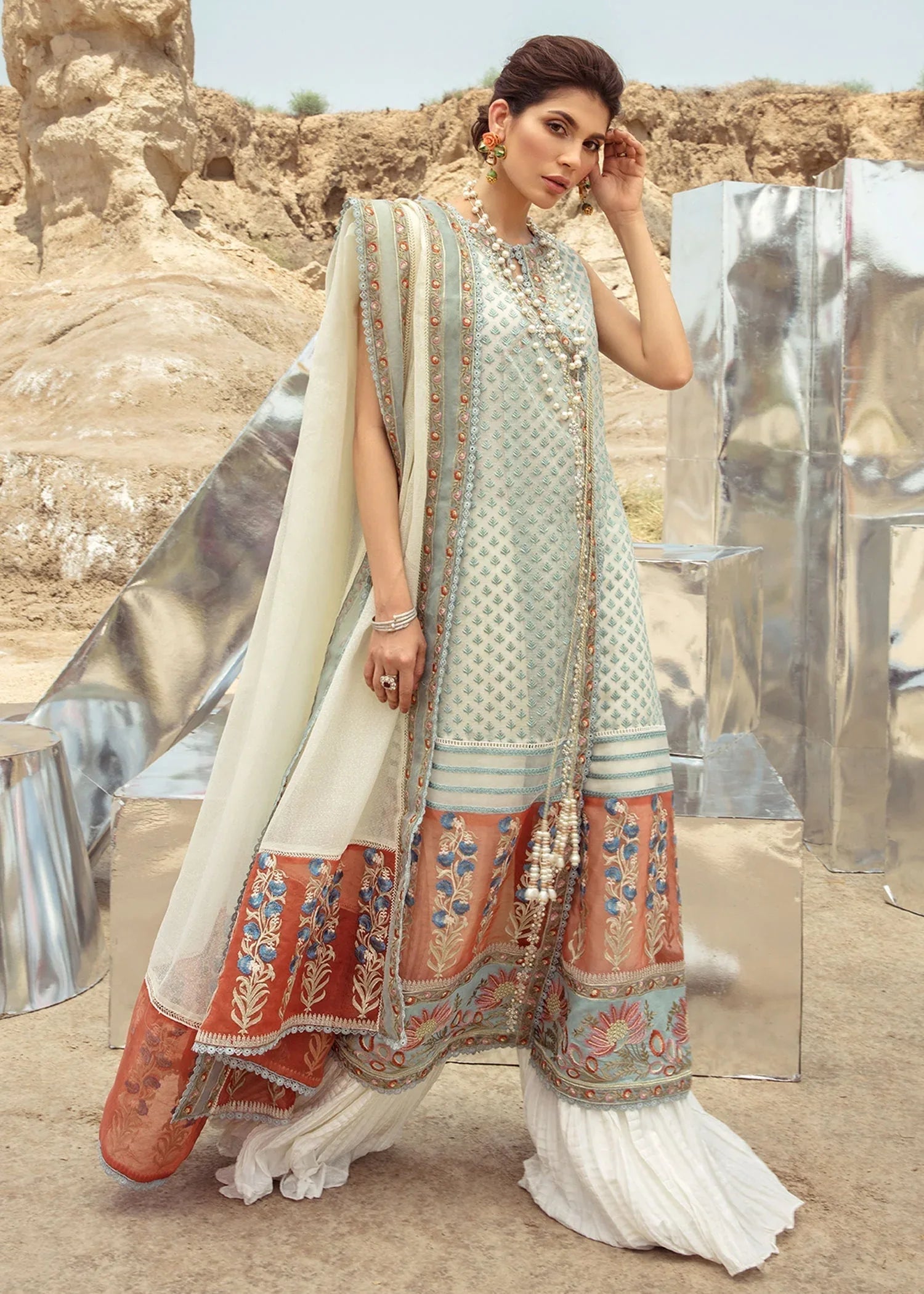 Saira Shakira | Luxury Pret | Rust Angrakha - Rang-e-Khaas