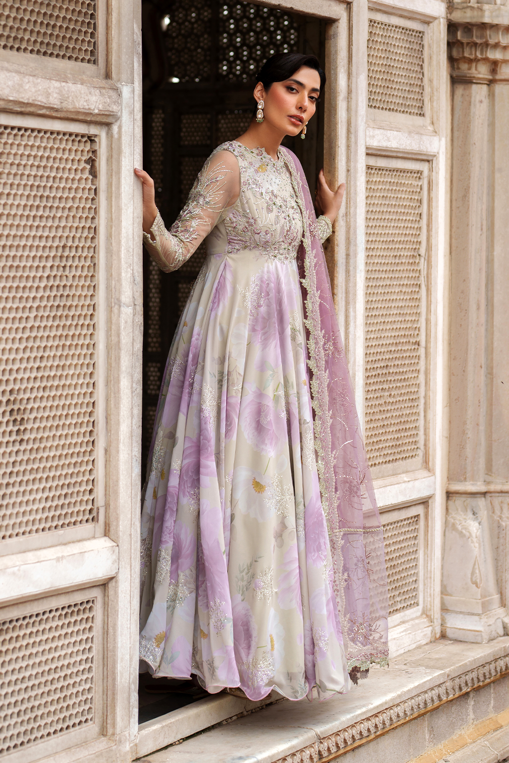 Iznik UE-546 Embroidered Chiffon
