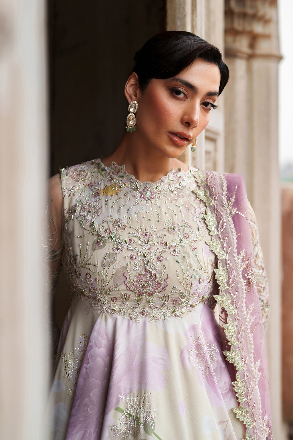 Iznik UE-546 Embroidered Chiffon