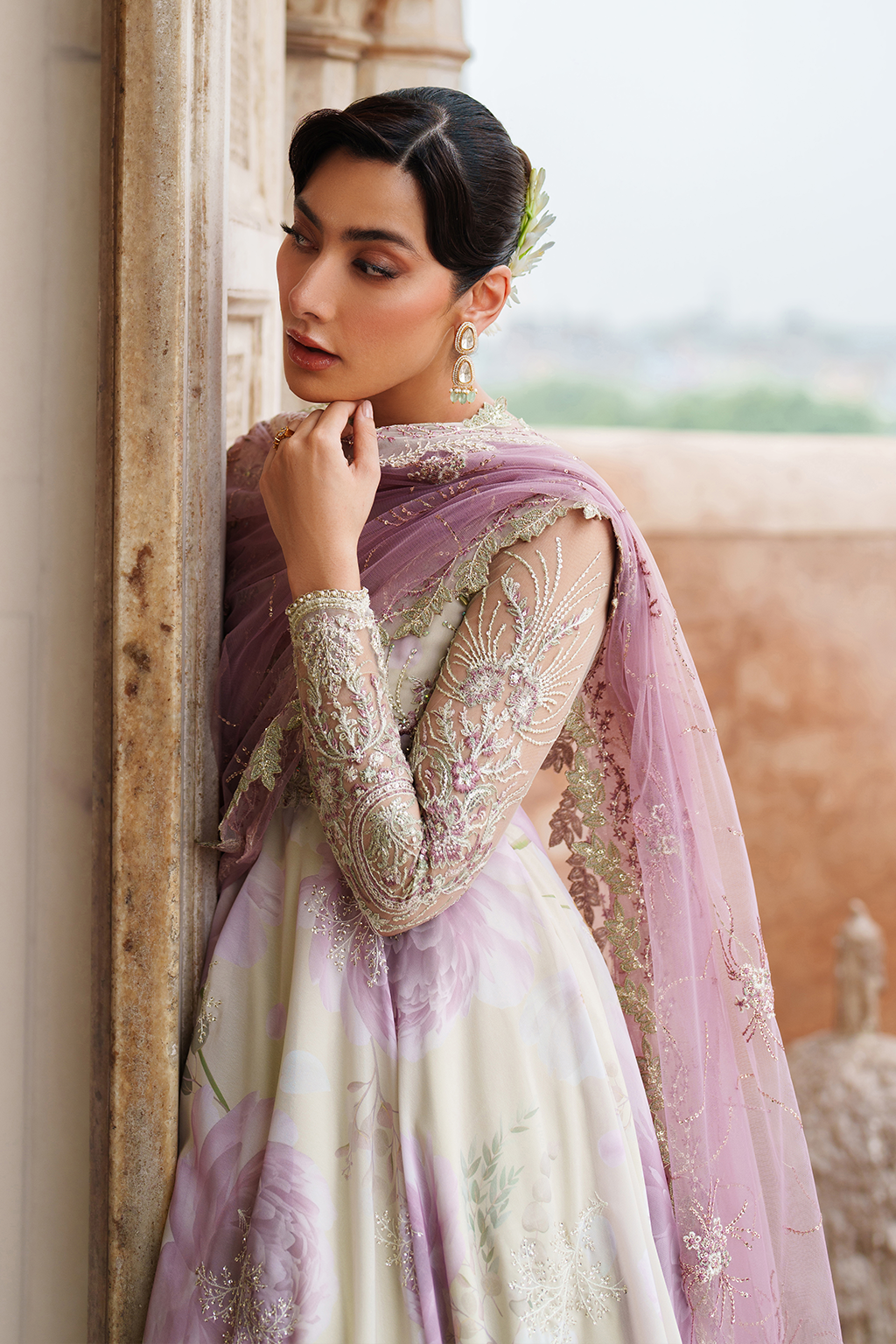 Iznik UE-546 Embroidered Chiffon