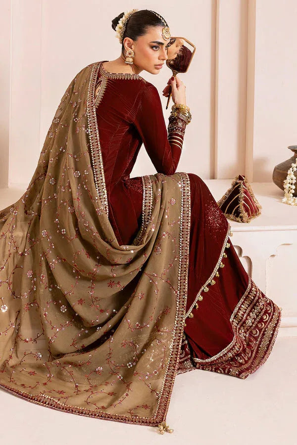 Jazmin | Chandni Velvet Formals 25 | Embroidered Velvet Formal CVF D-07 - Rang-e-Khaas