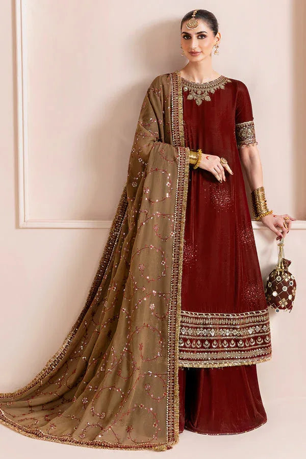 Jazmin | Chandni Velvet Formals 25 | Embroidered Velvet Formal CVF D-13 - Rang-e-Khaas