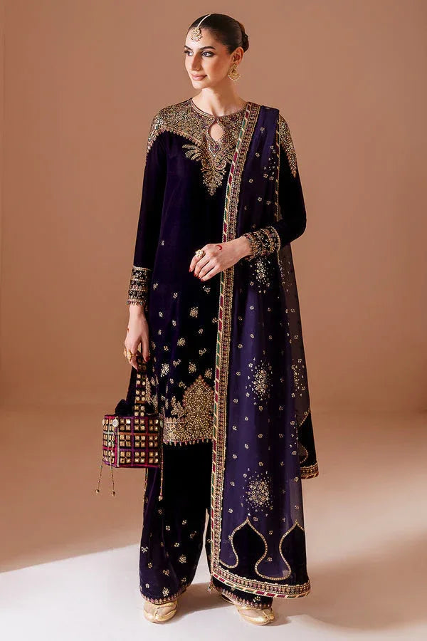 Jazmin | Chandni Velvet Formals 25 | Embroidered Velvet Formal CVF D-08 - Rang-e-Khaas