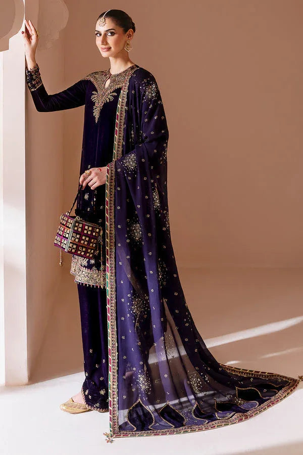 Jazmin | Chandni Velvet Formals 25 | Embroidered Velvet Formal CVF D-08 - Rang-e-Khaas