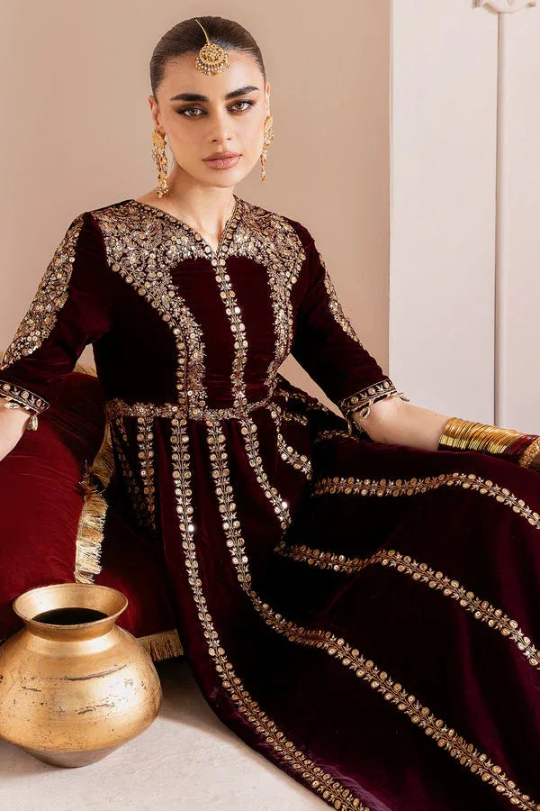 Jazmin | Chandni Velvet Formals 25 | Embroidered Velvet Formal CVF D-12 - Rang-e-Khaas