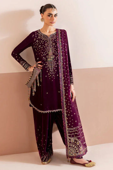 Jazmin | Chandni Velvet Formals 25 | Embroidered Velvet Formal CVF D-05 - Rang-e-Khaas
