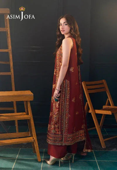 Asim Jofa | Lumiere Formals | AJLFC-05 EMBROIDERED SLUB LAWN - Rang-e-Khaas
