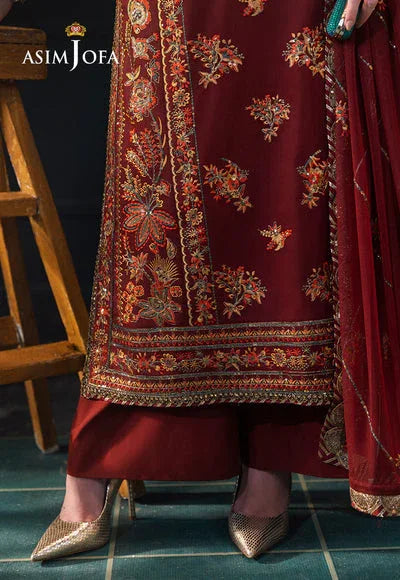 Asim Jofa | Lumiere Formals | AJLFC-05 EMBROIDERED SLUB LAWN - Rang-e-Khaas