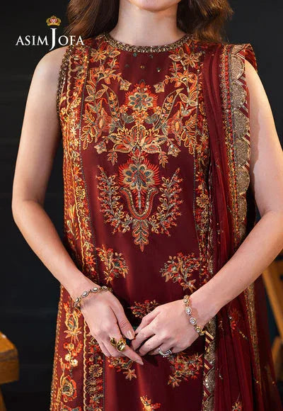 Asim Jofa | Lumiere Formals | AJLFC-05 EMBROIDERED SLUB LAWN - Rang-e-Khaas