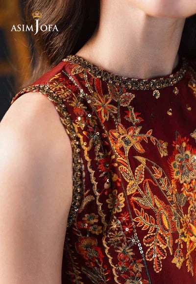 Asim Jofa | Lumiere Formals | AJLFC-05 EMBROIDERED SLUB LAWN - Rang-e-Khaas