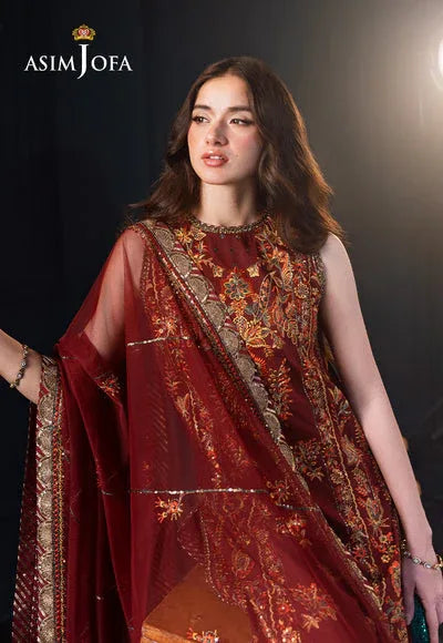 Asim Jofa | Lumiere Formals | AJLFC-05 EMBROIDERED SLUB LAWN - Rang-e-Khaas