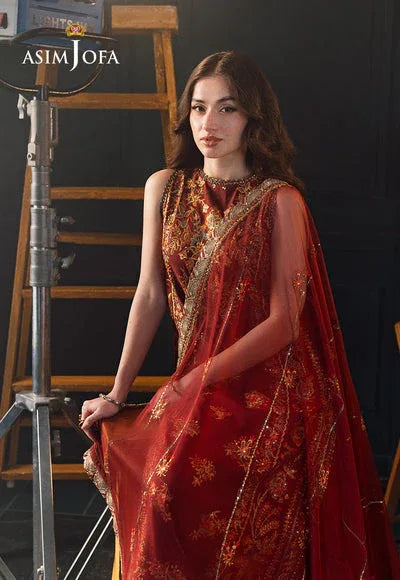 Asim Jofa | Lumiere Formals | AJLFC-05 EMBROIDERED SLUB LAWN - Rang-e-Khaas