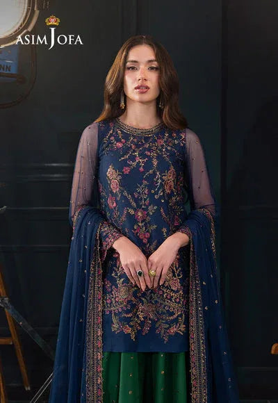 Asim Jofa | Lumiere Formals | AJLFC-07 EMBROIDERED NET - Rang-e-Khaas