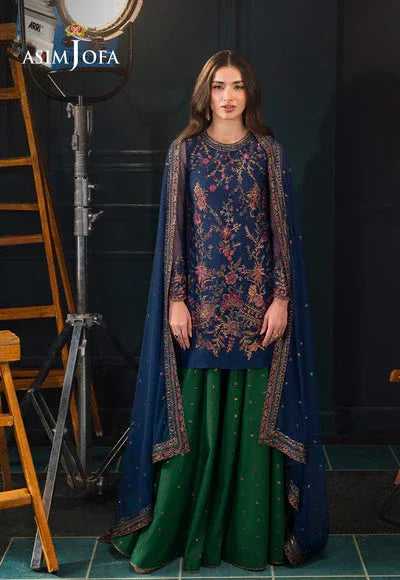 Asim Jofa | Lumiere Formals | AJLFC-07 EMBROIDERED NET - Rang-e-Khaas