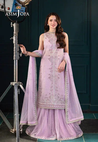 Asim Jofa | Lumiere Formals | AJLFC-09 EMBROIDERED SOFT NET ORGANZA - Rang-e-Khaas
