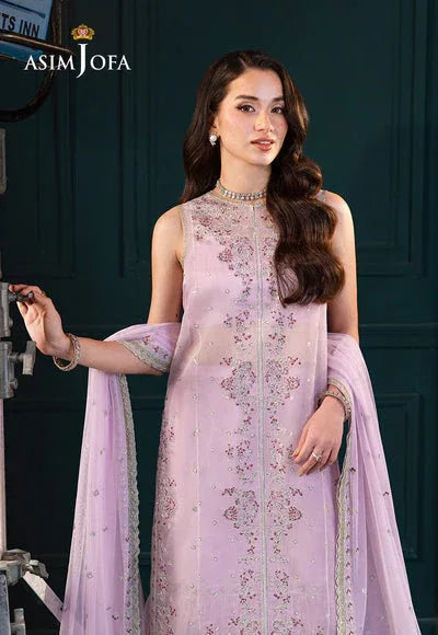 Asim Jofa | Lumiere Formals | AJLFC-09 EMBROIDERED SOFT NET ORGANZA - Rang-e-Khaas
