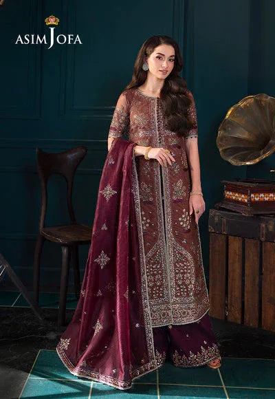 Asim Jofa | Lumiere Formals | AJLFC-08 EMBROIDERED JAVERIA NET - Rang-e-Khaas