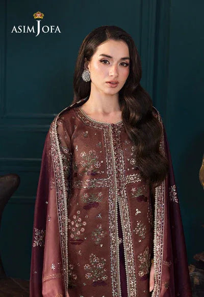 Asim Jofa | Lumiere Formals | AJLFC-08 EMBROIDERED JAVERIA NET - Rang-e-Khaas