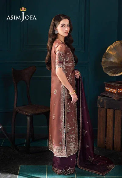 Asim Jofa | Lumiere Formals | AJLFC-08 EMBROIDERED JAVERIA NET - Rang-e-Khaas