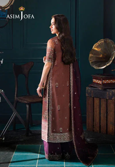 Asim Jofa | Lumiere Formals | AJLFC-08 EMBROIDERED JAVERIA NET - Rang-e-Khaas